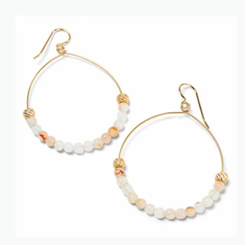Brighton Sunset Cove Hoop Earrings Gold-Pink Clearance