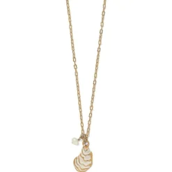 Brighton Sunset Cove Oyster Duo Necklace Gold-Pearl Discount