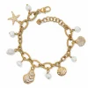 Brighton Sunset Cove Pearl Charm Bracelet Gold-Pearl Fashion