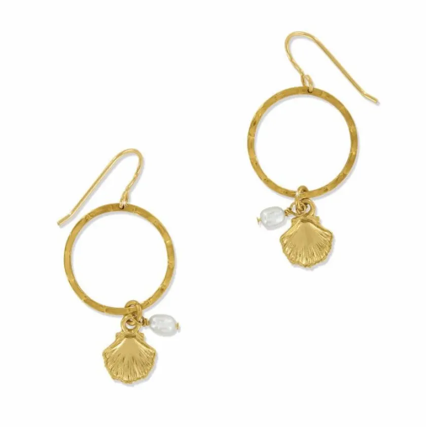 Brighton Sunset Cove Pearl French Wire Earrings Gold-Pearl Outlet