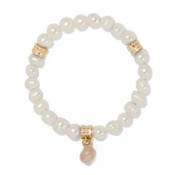 Brighton Sunset Cove Poli Pearl Stretch Bracelet Gold-Pearl Outlet