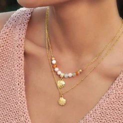 Brighton Sunset Cove Short Necklace Gold-Pink Sale