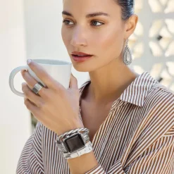 Brighton Telluride Cuff Watch Band Silver New