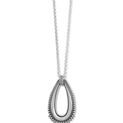 Brighton Telluride Peak Open Teardrop Necklace Silver Sale