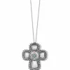 Brighton Telluride West Cross Necklace Silver-Turquoise Online