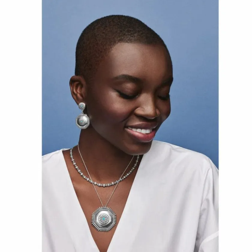 Brighton Telluride West Pendant Necklace Silver-Turquoise Online