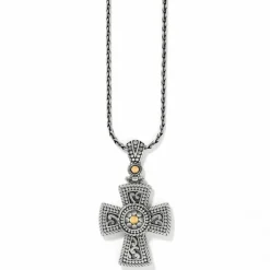 Brighton Temple Cross Necklace Silver-Gold New