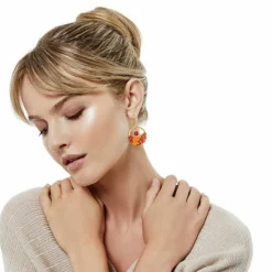 Brighton Terra Gold French Wire Earrings Gold-Red Sale