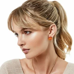 Brighton Terra Gold Post Earrings Gold-Red Discount
