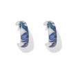 Brighton Terra Hoop Earrings Silver-Blue New