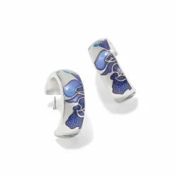 Brighton Terra Hoop Earrings Silver-Blue New