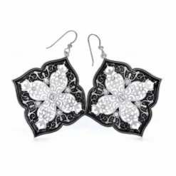 Brighton Theodora Statement Earrings Silver-Black Outlet