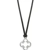 Brighton Toledo Leather Necklace Silver-Black Sale