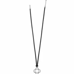 Brighton Toledo Leather Necklace Silver-Black Sale