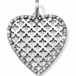Brighton Trellis Heart Amulet Silver New