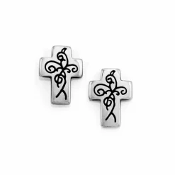 Brighton True Cross Mini Post Earrings Silver Best
