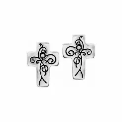 Brighton True Cross Mini Post Earrings Silver Best