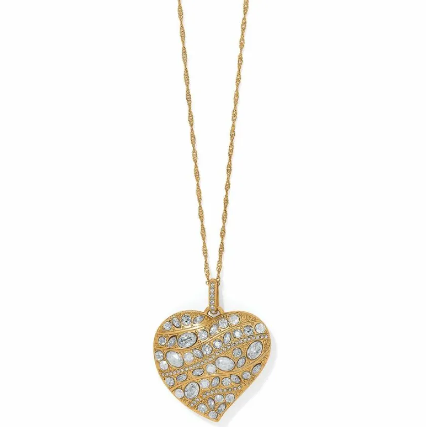 Brighton Trust Your Journey en Convertible Reversible Large Heart Necklace Gold Discount
