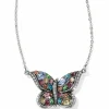 Brighton Trust Your Journey Reversible Butterfly Necklace Silver-PastelMulti New