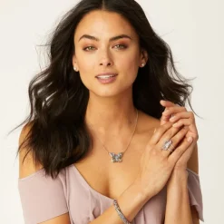 Brighton Trust Your Journey Reversible Butterfly Necklace Silver-PastelMulti New