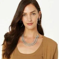 Brighton Twinkle Double Link Necklace Silver New