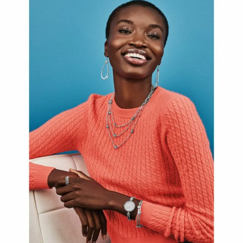 Brighton Twinkle Linx Long Necklace Silver Discount