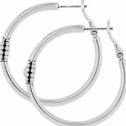 Brighton Twinkle Medium Hoop Post Earrings Silver Clearance