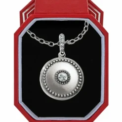 Brighton Twinkle Small Round Locket Necklace Box Set Silver Fashion