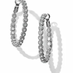 Brighton Twinkle Splendor Medium Hoop Earrings Silver Discount