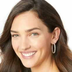Brighton Twinkle Splendor Medium Hoop Earrings Silver Discount
