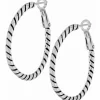 Brighton Twist Oval Hoop Charm Earrings Silver Discount