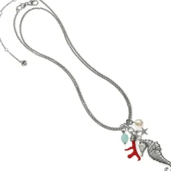 Brighton Under The Sea Convertible Necklace Silver-Pearl New