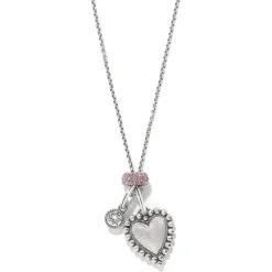 Brighton Valencia Charm Necklace Silver-Pink Sale