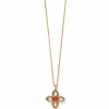Brighton Venetian Gems Flower Petite Necklace Gold-Red Discount