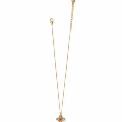 Brighton Venetian Gems Flower Petite Necklace Gold-Red Discount