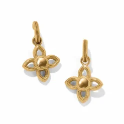 Brighton Venetian Gems Flower Reversible Post Drop Earrings Gold-Red Hot