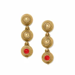 Brighton Venetian Gems Post Drop Earrings Gold-Red Online