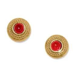 Brighton Venetian Gems Post Earrings Gold-Red Hot