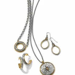 Brighton Venezia Hoop Post Earrings Silver-Gold Clearance