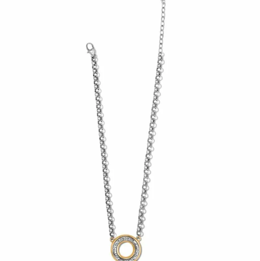 Brighton Venezia Open Ring Short Necklace Silver-Gold Clearance