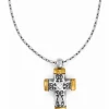 Brighton Venezia Petite Cross Necklace Silver-Gold Sale