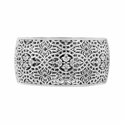 Brighton Victorian Rose Hinged Bangle Silver-Multi Outlet