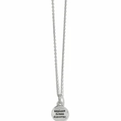 Brighton Voyage Mini Compass Necklace Silver New