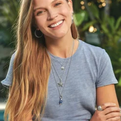 Brighton Voyage Mini Compass Necklace Silver New