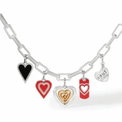 Brighton We Love Hearts Charm Bracelet Silver-Red Best