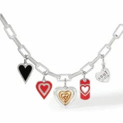 Brighton We Love Hearts Charm Bracelet Silver-Red Best
