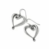 Brighton Whimsical Heart French Wire Earrings Silver Clearance