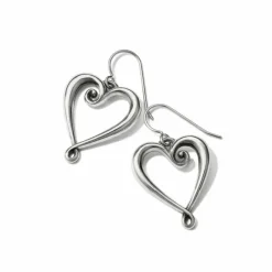 Brighton Whimsical Heart French Wire Earrings Silver Clearance