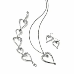 Brighton Whimsical Heart French Wire Earrings Silver Clearance