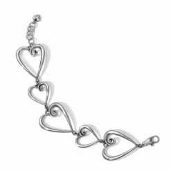Brighton Whimsical Heart Link Bracelet Silver Hot
